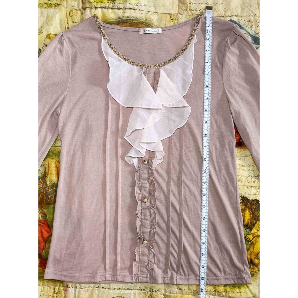 Axes Femme Ruffle Blouse Classical Rose Skirt Set Himekaji Coquette Shoujo Girl - Picture 11 of 16